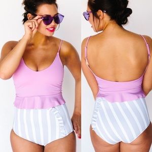 Kortni Jeane Lavender Swoop Back Top XL